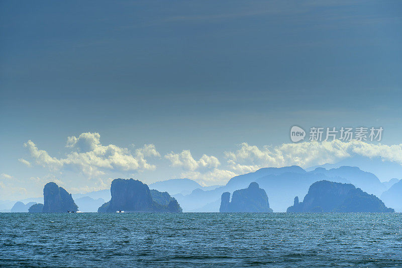 泰国甲米附近的热带旅游目的地香港岛的空中景观。