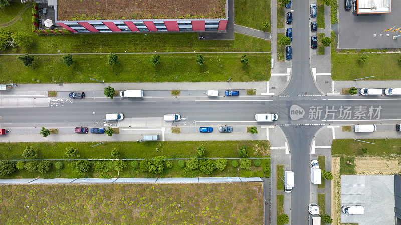 工业区，路口，鸟瞰图