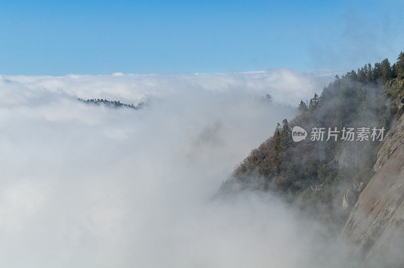 从红杉国家公园的摩洛岩山顶俯瞰塞拉山的景色