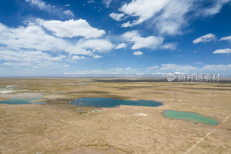 可可西里湿地鸟瞰图，中国