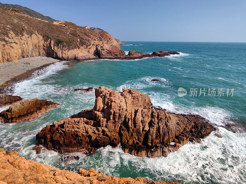 香港莫民洞的岩石海岸线，联合国教科文组织世界地质公园，香港