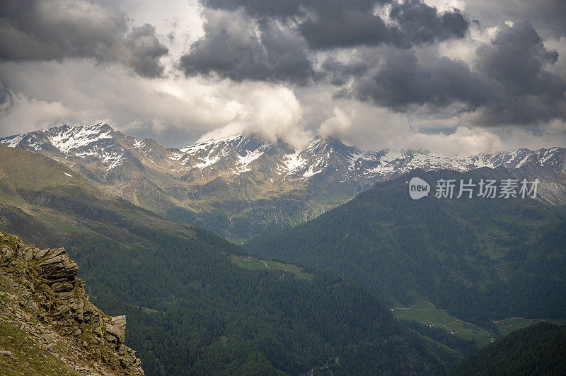 高山景观沿着Timmelsjoch高山口