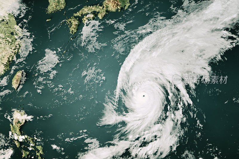 台风博拉文2023云图菲律宾海3D渲染颜色