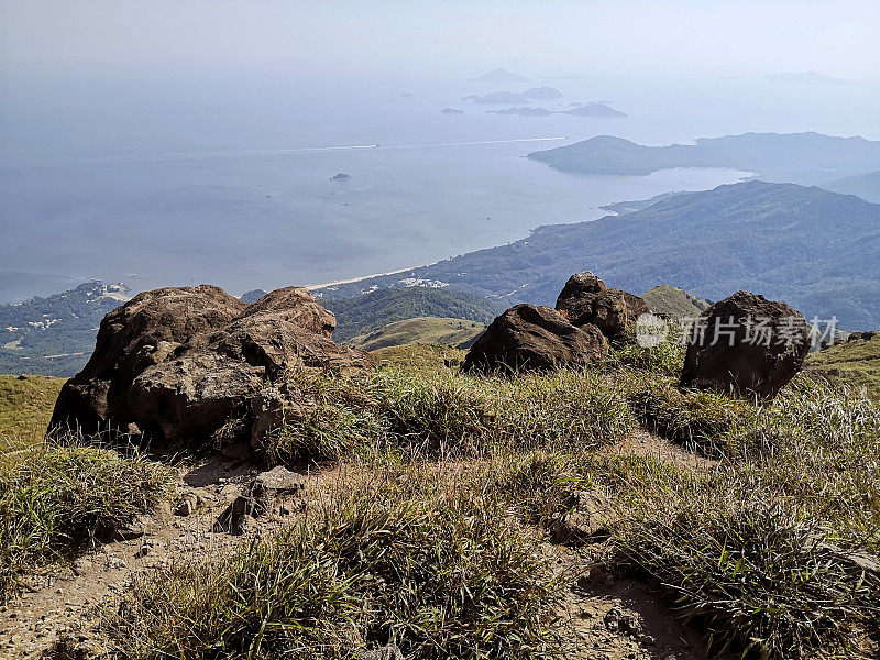 香港大屿山日落山顶的风景