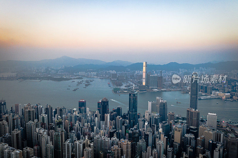 香港维多利亚港全景图