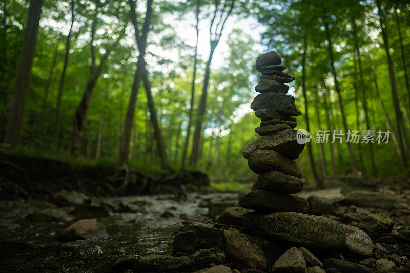 Inukshuk石像的特写