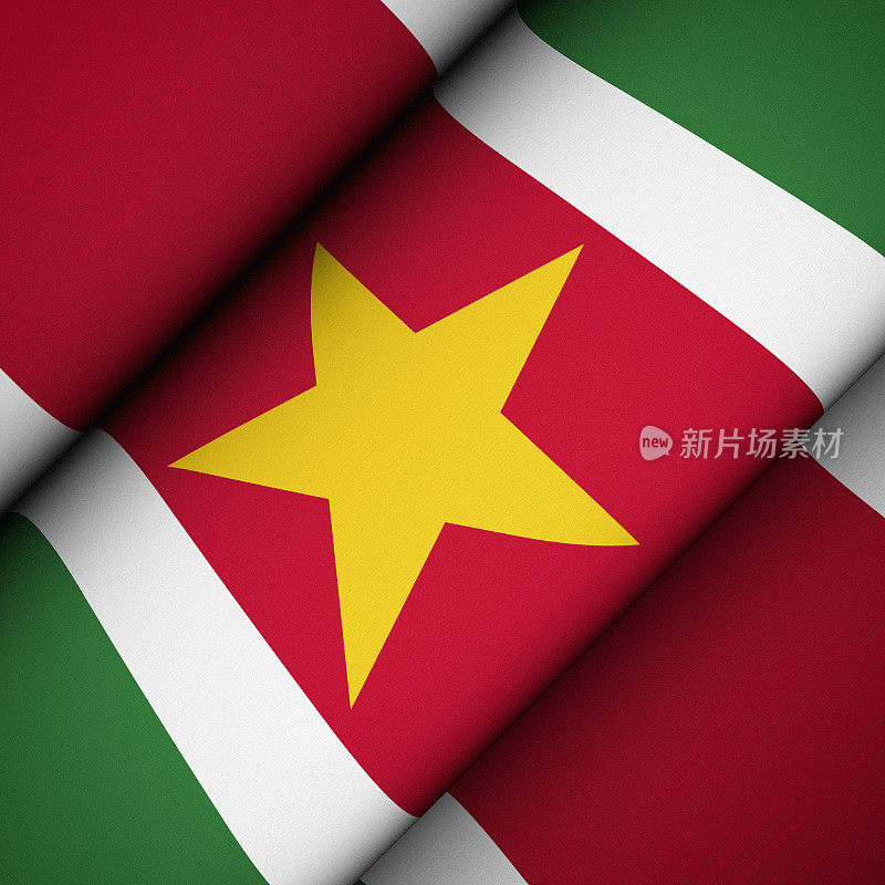 苏里南的标志性旗帜