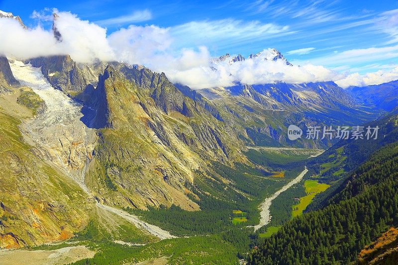 勃朗峰格兰德斯乔拉索斯，高山景观，奥斯塔-库马约尔