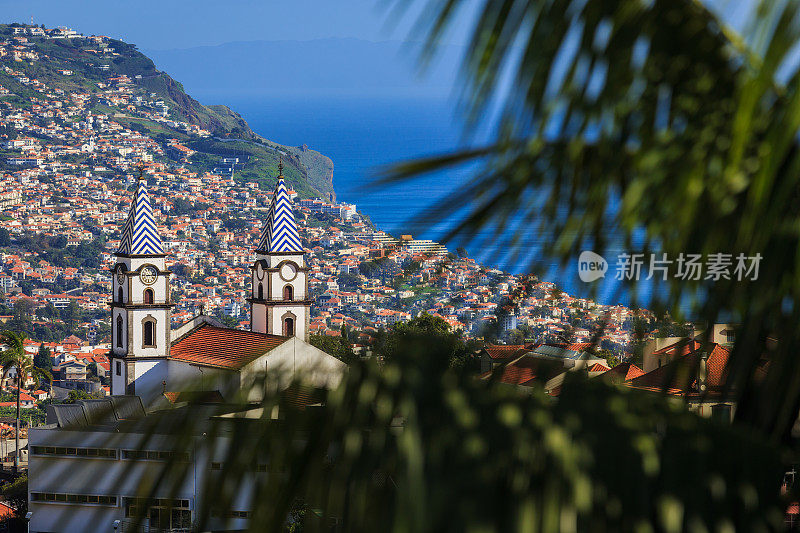 葡萄牙马德拉岛Funchal的全景