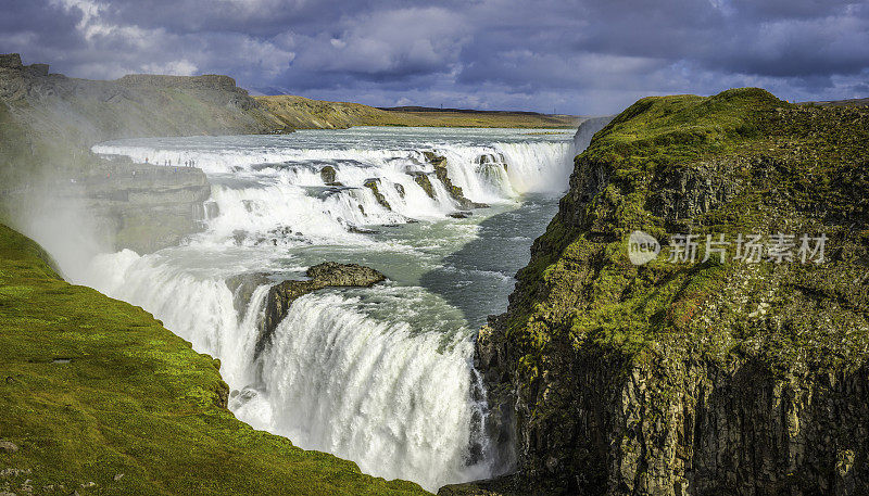 冰岛金环河峡谷瀑布瀑布标志性地标