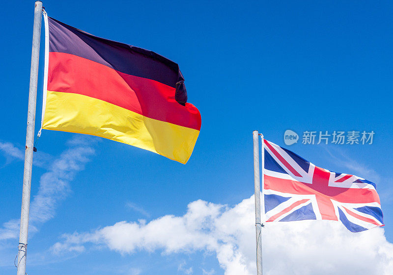 德国国旗和英国国旗