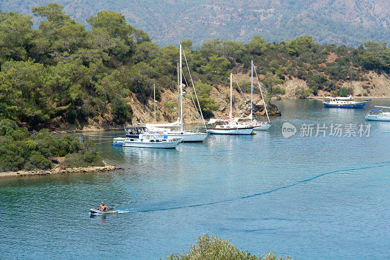 帆船在Gocek,土耳其