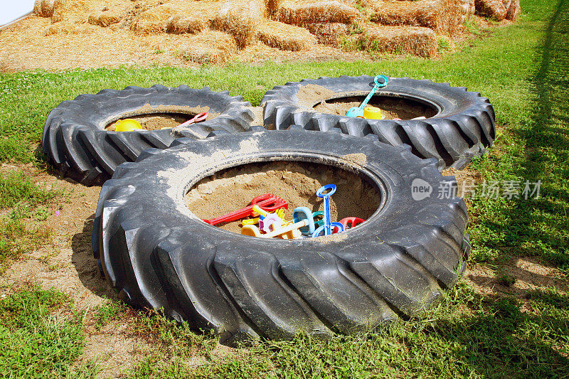 拖拉机轮胎回收用于沙盒