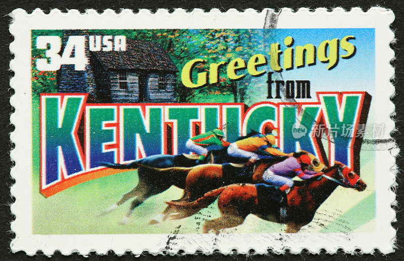 有赛马的肯塔基邮票