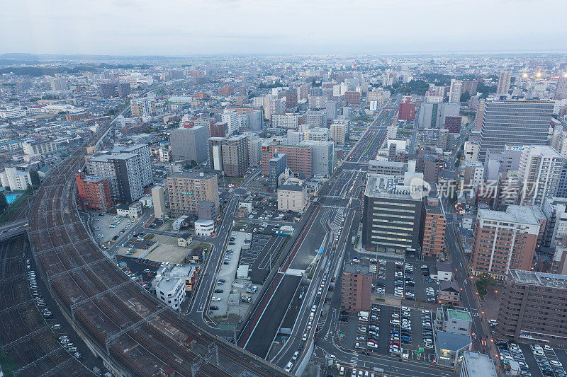 日本仙台的城市景观