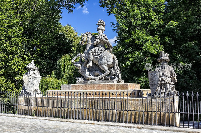 波兰华沙国王简三世索比斯基的雕像