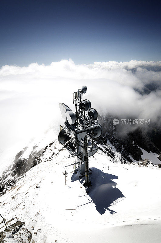 zugspitze山顶的天线