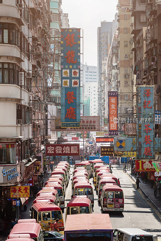 拥挤的孟角香港九龙街