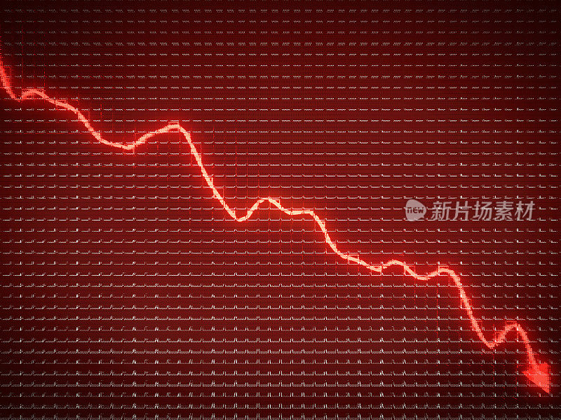 红色趋势是商业衰退和金融危机的象征