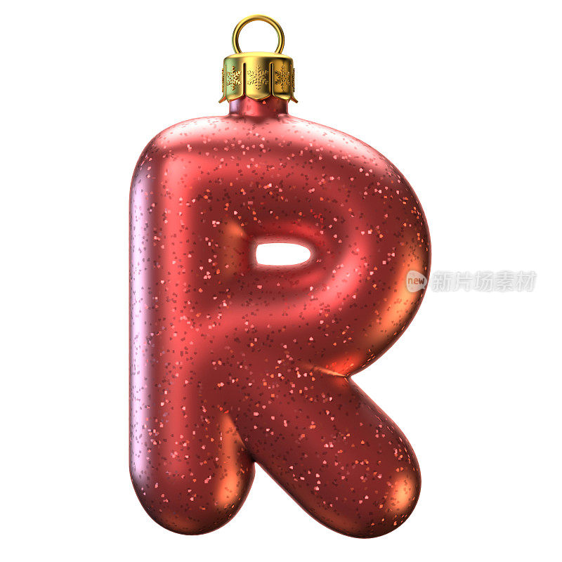 圣诞树装饰字体，字母R