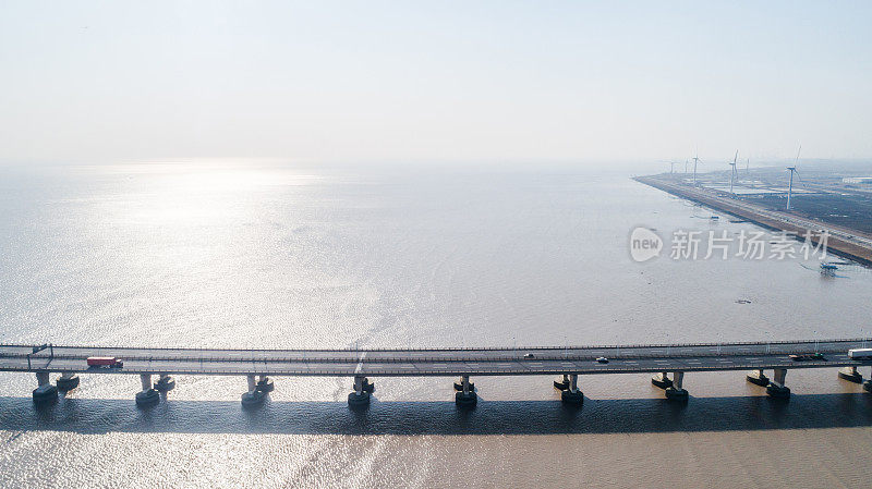 跨海大桥鸟瞰图，东海大桥