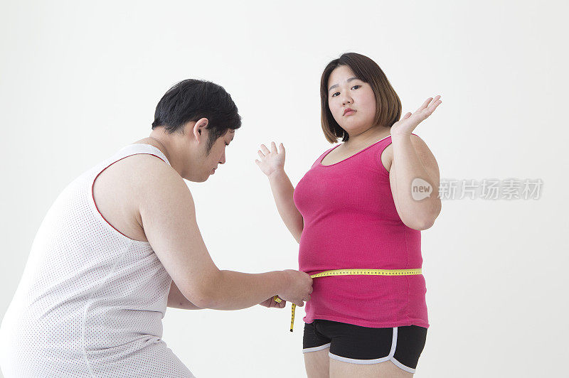女性,男性,肥胖,测量,腰围