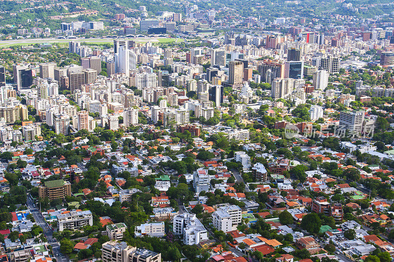 委内瑞拉加拉加斯市住宅区鸟瞰图