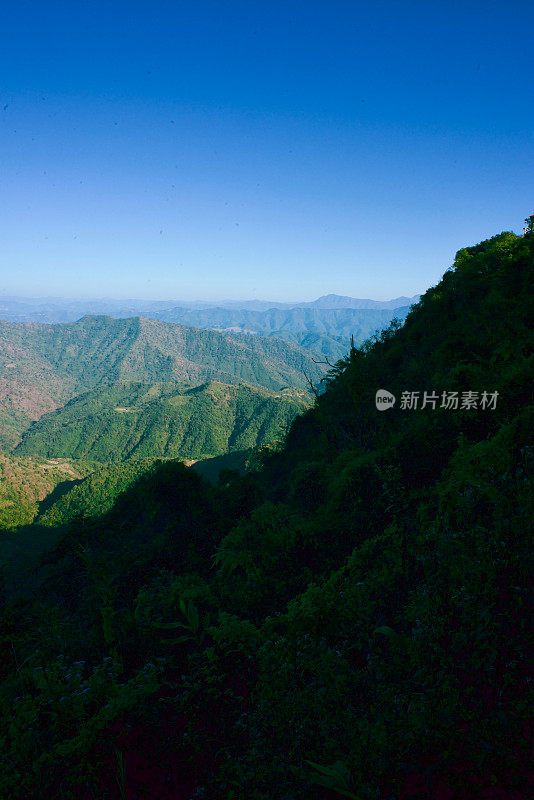 印度米佐拉姆邦的艾泽尔丘陵和天际线