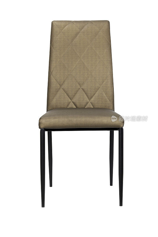 棕色织物椅子孤立的白色背景与修剪路径。