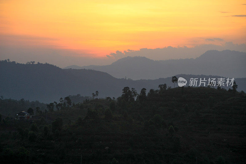 亚齐，seulawah山之间的日出景象