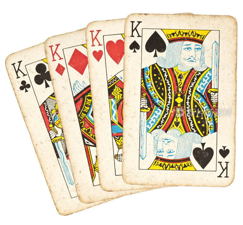 旧的扑克牌-一套国王