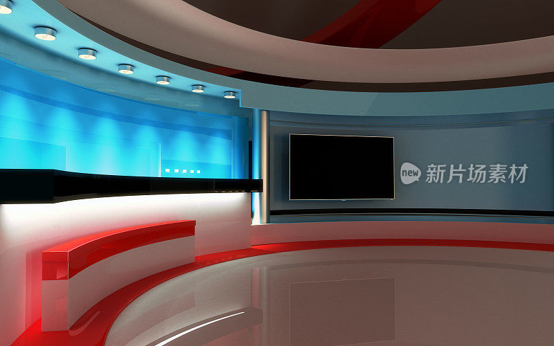互动工作室背景。电视演播室。新闻工作室。