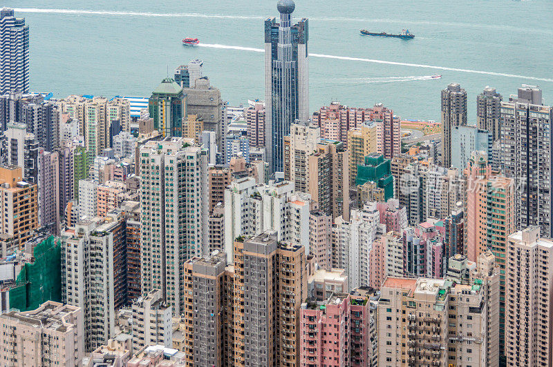 鸟瞰图的香港城市景观