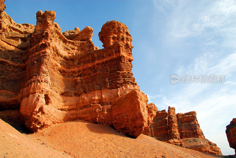 沙林峡谷，哈萨克斯坦-天然塔和壁垒