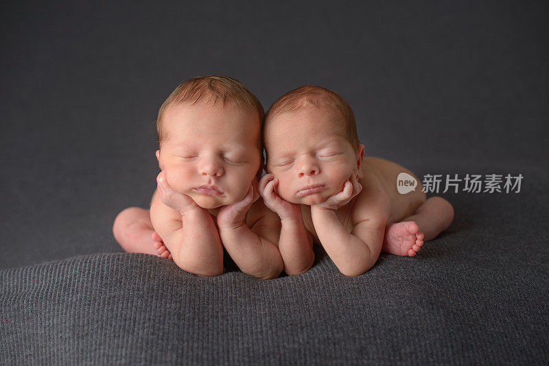 刚出生的双胞胎兄弟