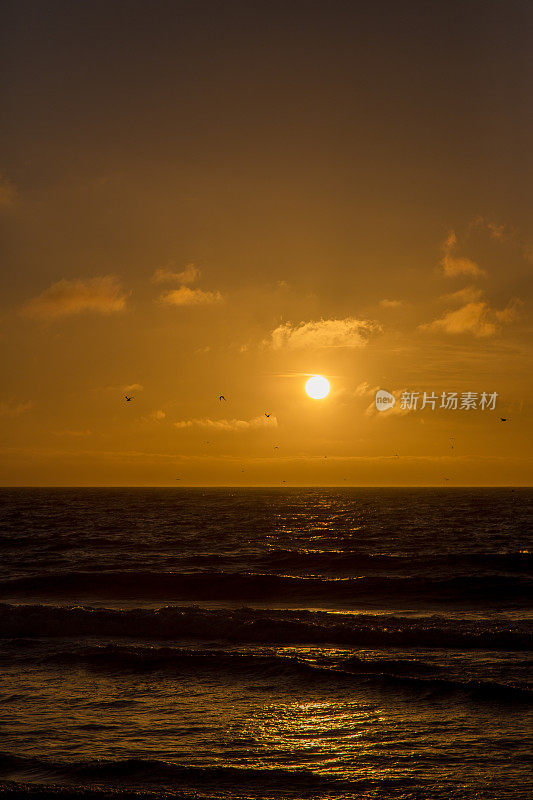 加州太平洋海岸的日落