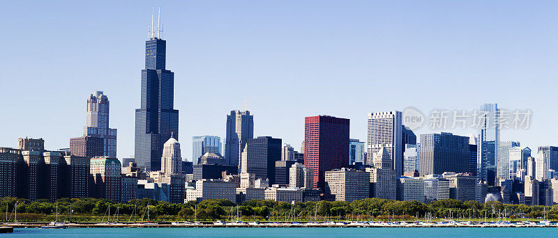 美国伊利诺斯州芝加哥市区天际线