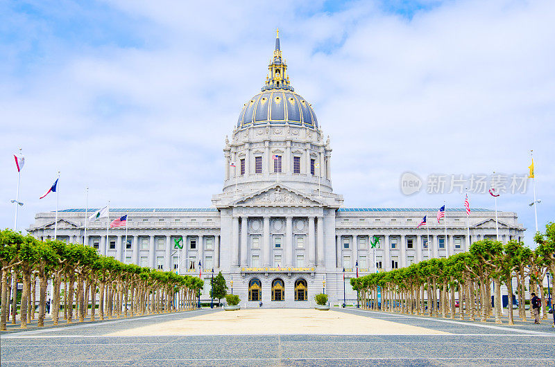 带有广场的旧金山市政厅