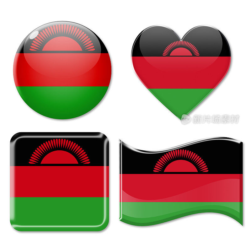 马拉维旗帜和图标设置