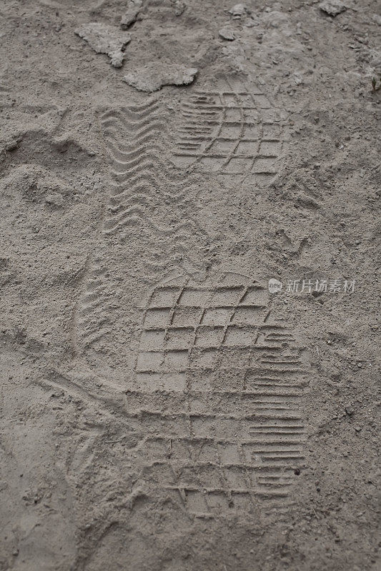 沙地上有脚印