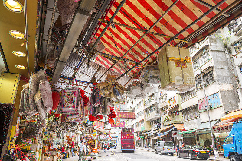 香港西区的中国市场商店