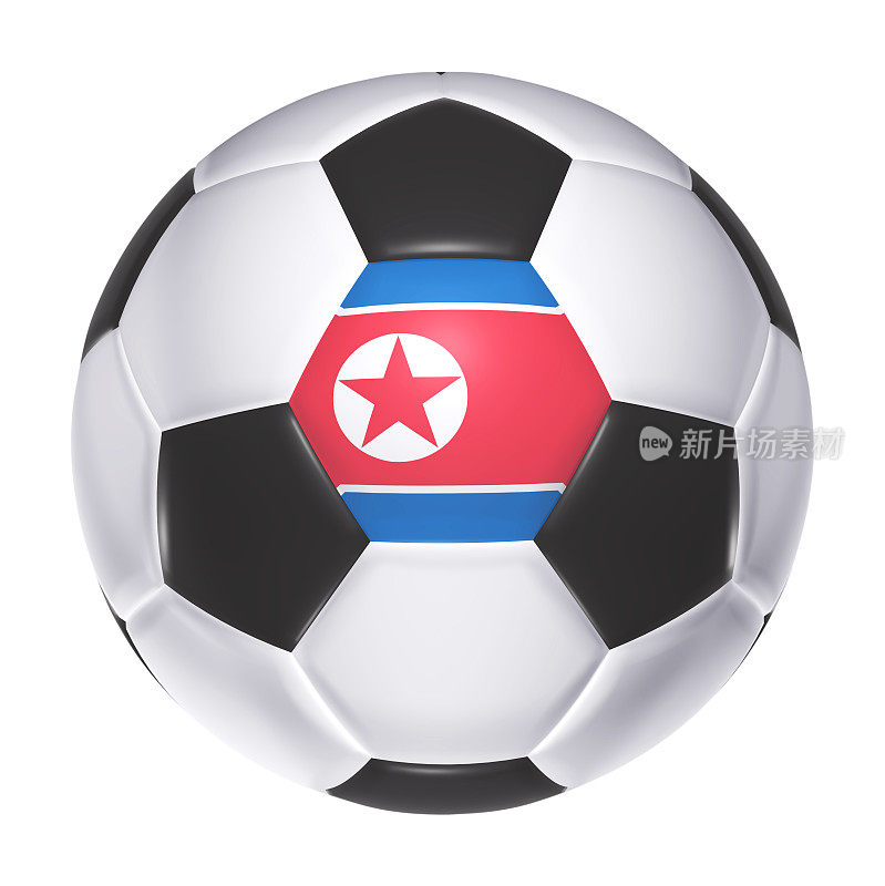 带有朝鲜国旗的足球