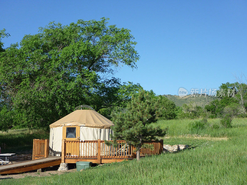 科罗拉多州熊溪湖公园的野营帐篷