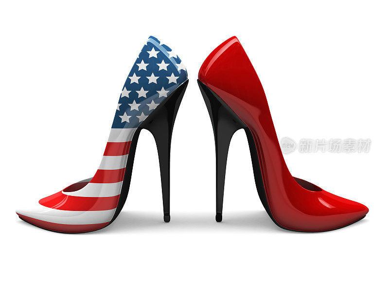 3D美国高跟鞋vs红色细高跟