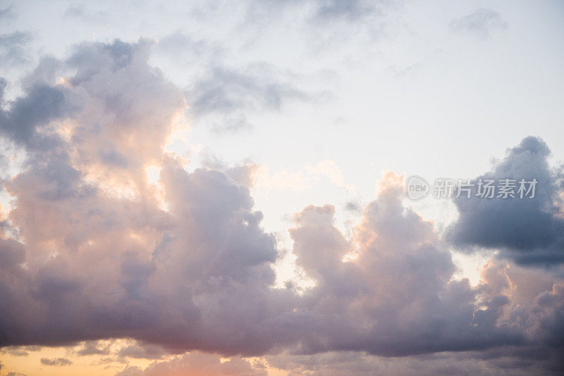 云彩类型迈阿密夏季日落天空