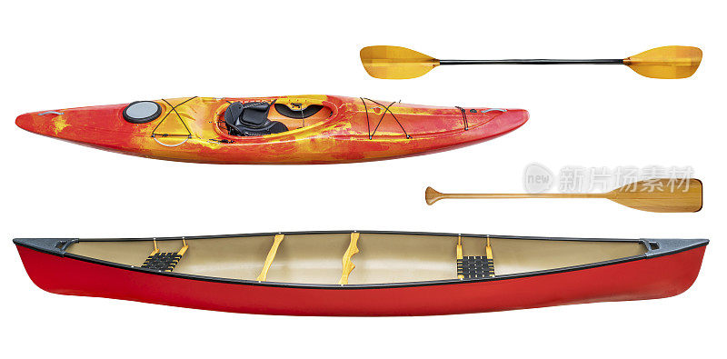 皮划艇，独木舟和划桨隔离