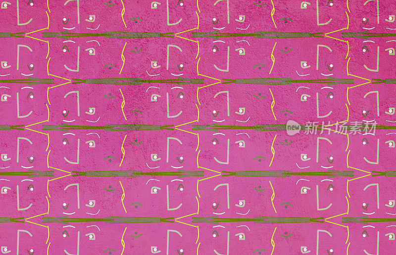 手绘粉色壁纸背景与应用纸覆盖。