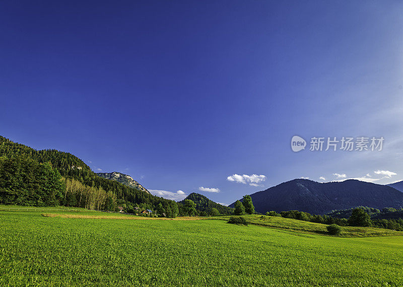 带绿色草甸的高山景观(HDRi)