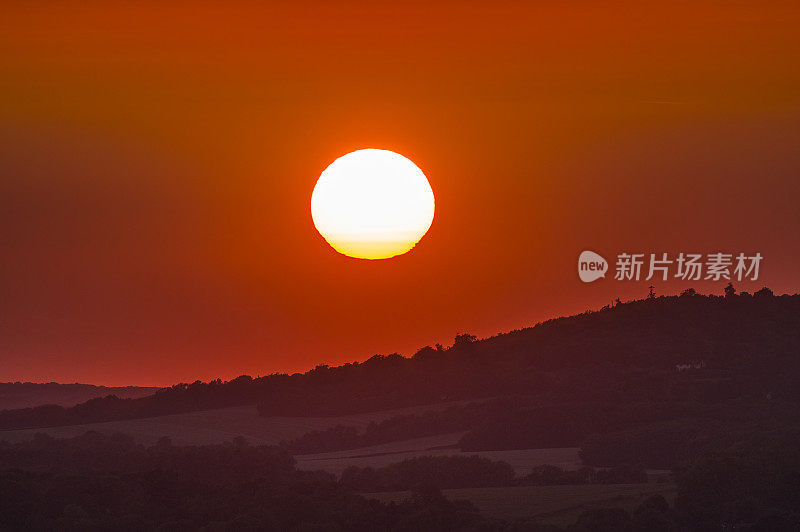 日落夏季北唐斯阿什福德日出