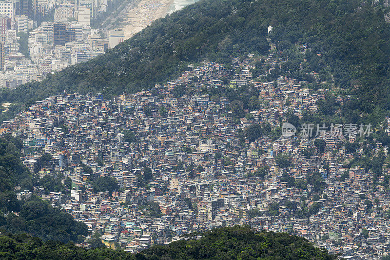 贫民窟住房高角度，视角艰难